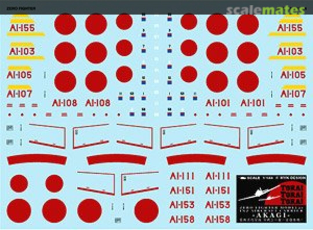 Boxart Mitsubishi A6M2b Zero Fighter Type 21 `Tora! Tora! Tora! Carrier Akagi` A-458 MYK Design Boxart Mitsubishi A6M2b Zero Fighter Type 21 `Tora! Tora! Tora! Carrier Akagi` A-458 MYK Design