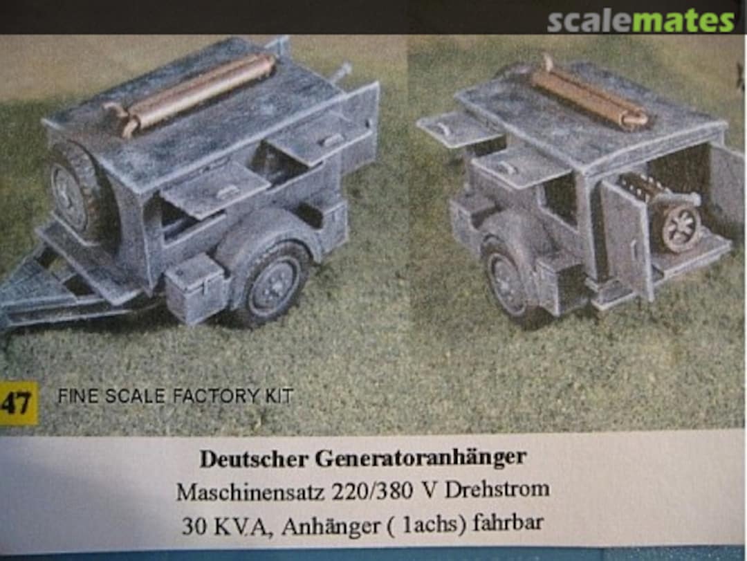 Boxart Deutscher Generatoranhänger WZ 47 Fine Scale Factory Boxart Deutscher Generatoranhänger WZ 47 Fine Scale Factory