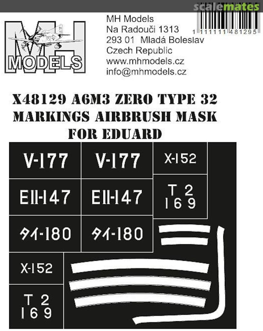 Boxart A6M3 Zero Type 32 Markings Airbrush Mask X48129 MH Models Boxart A6M3 Zero Type 32 Markings Airbrush Mask X48129 MH Models