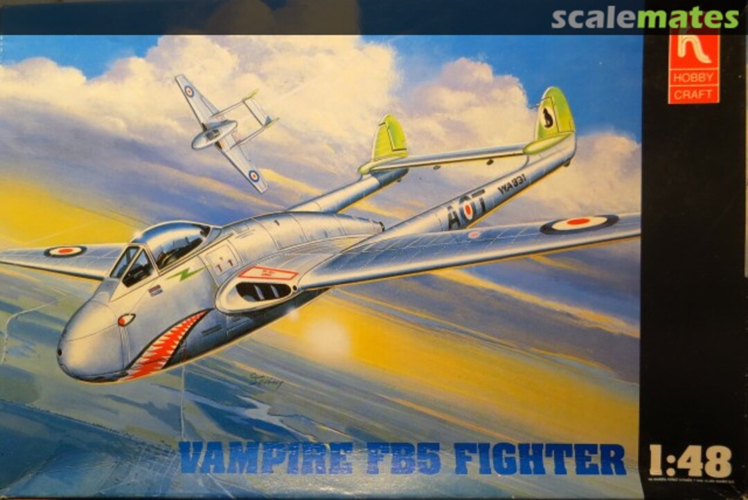Boxart De Havilland DH 100 Vampire FB5 HC1574 Hobbycraft Boxart De Havilland DH 100 Vampire FB5 HC1574 Hobbycraft