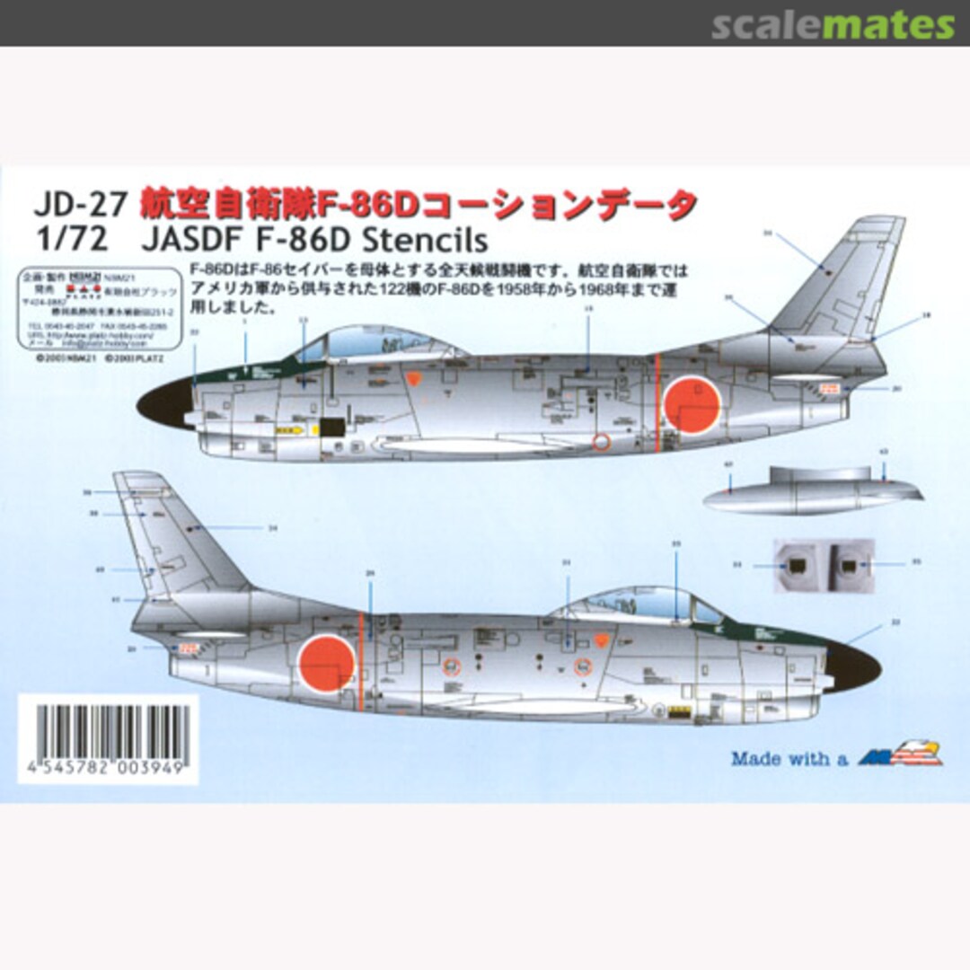 Boxart Decals - F-86D Sabre Stencils JD-27 Platz Boxart Decals - F-86D Sabre Stencils JD-27 Platz