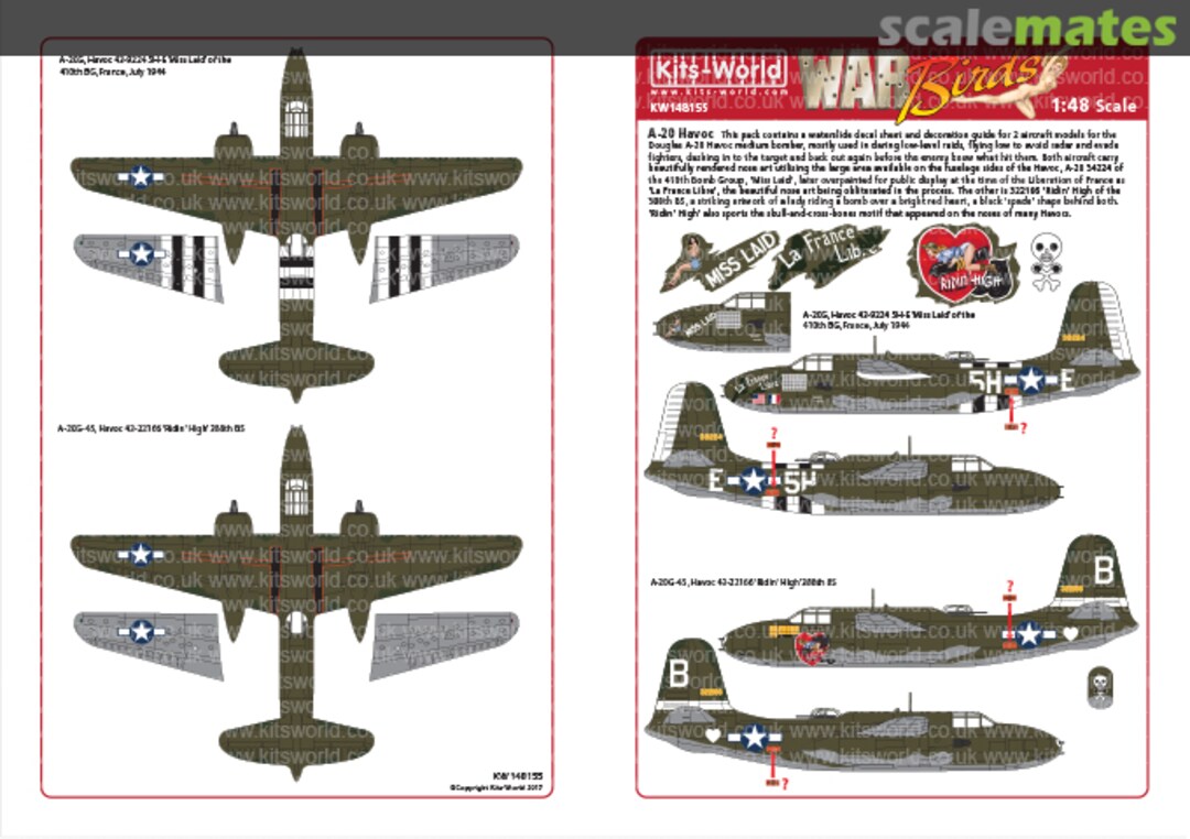 Boxart Douglas A-20 Havocs KW148155 Kits-World Boxart Douglas A-20 Havocs KW148155 Kits-World