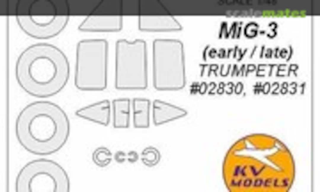 1:48 Painting masks for Mig-3 (early/late) (canopy,disks,wheels) (KV Models 48021) 48021