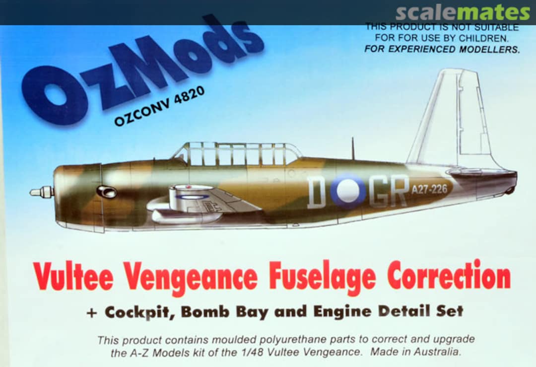 Boxart Vultee Vengeance fuselage correction OZCONV4820 OzMods Boxart Vultee Vengeance fuselage correction OZCONV4820 OzMods