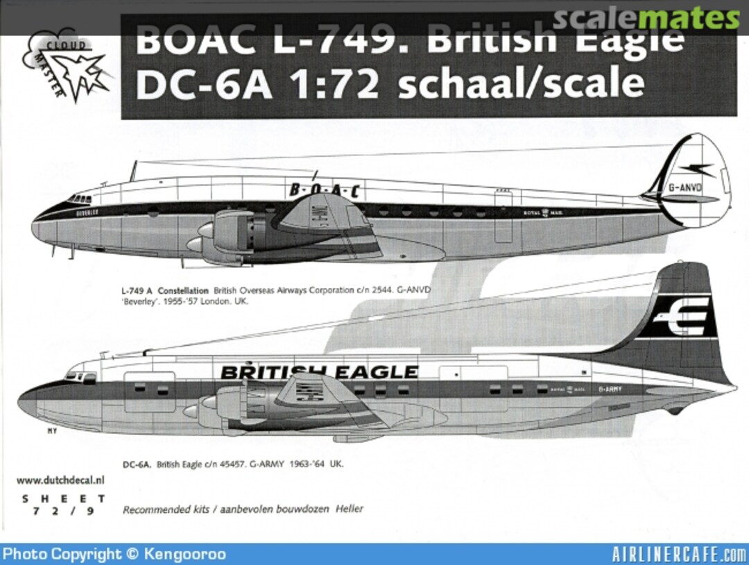Boxart BOAC L-749. British Eagle DC-6A 72/9 Cloud Master Boxart BOAC L-749. British Eagle DC-6A 72/9 Cloud Master