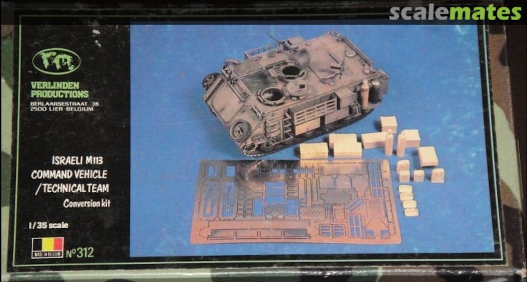 Boxart Israeli M113 Command Vehicle/ Technical Team Vehicle 312 Verlinden Productions Boxart Israeli M113 Command Vehicle/ Technical Team Vehicle 312 Verlinden Productions