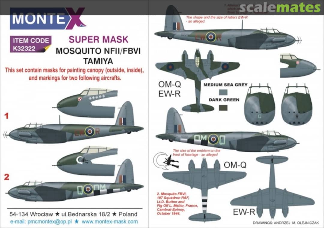 Boxart DH 98 Mosquito FBVI & NFII "RAF" K32322 Montex Boxart DH 98 Mosquito FBVI & NFII "RAF" K32322 Montex