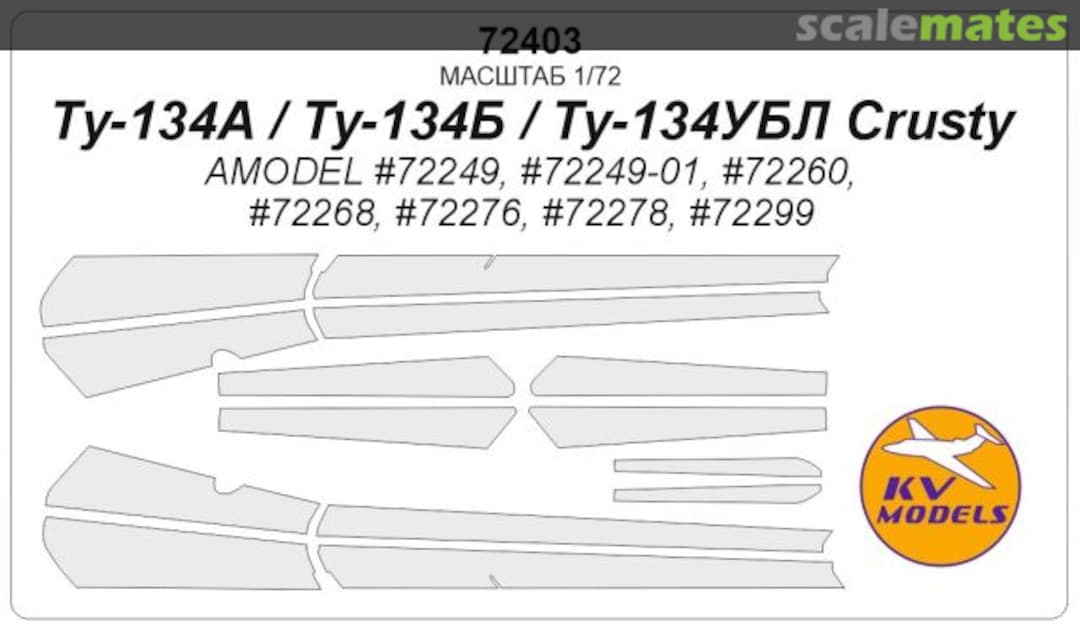 Boxart Tu-134A/ Tu-134B/ Tu-134UBL Crusty 72403 KV Models Boxart Tu-134A/ Tu-134B/ Tu-134UBL Crusty 72403 KV Models
