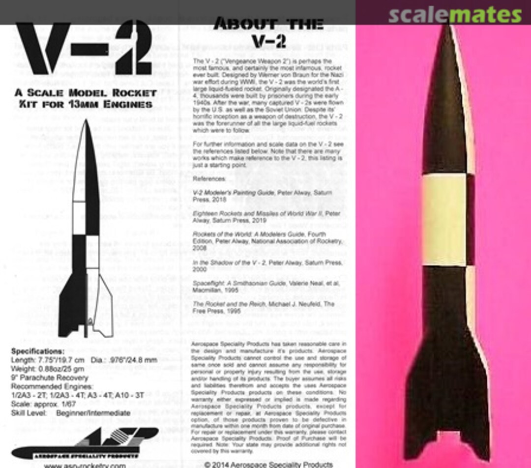Boxart V-2 (13mm version) KV2-13 Aerospace Speciality Products Boxart V-2 (13mm version) KV2-13 Aerospace Speciality Products