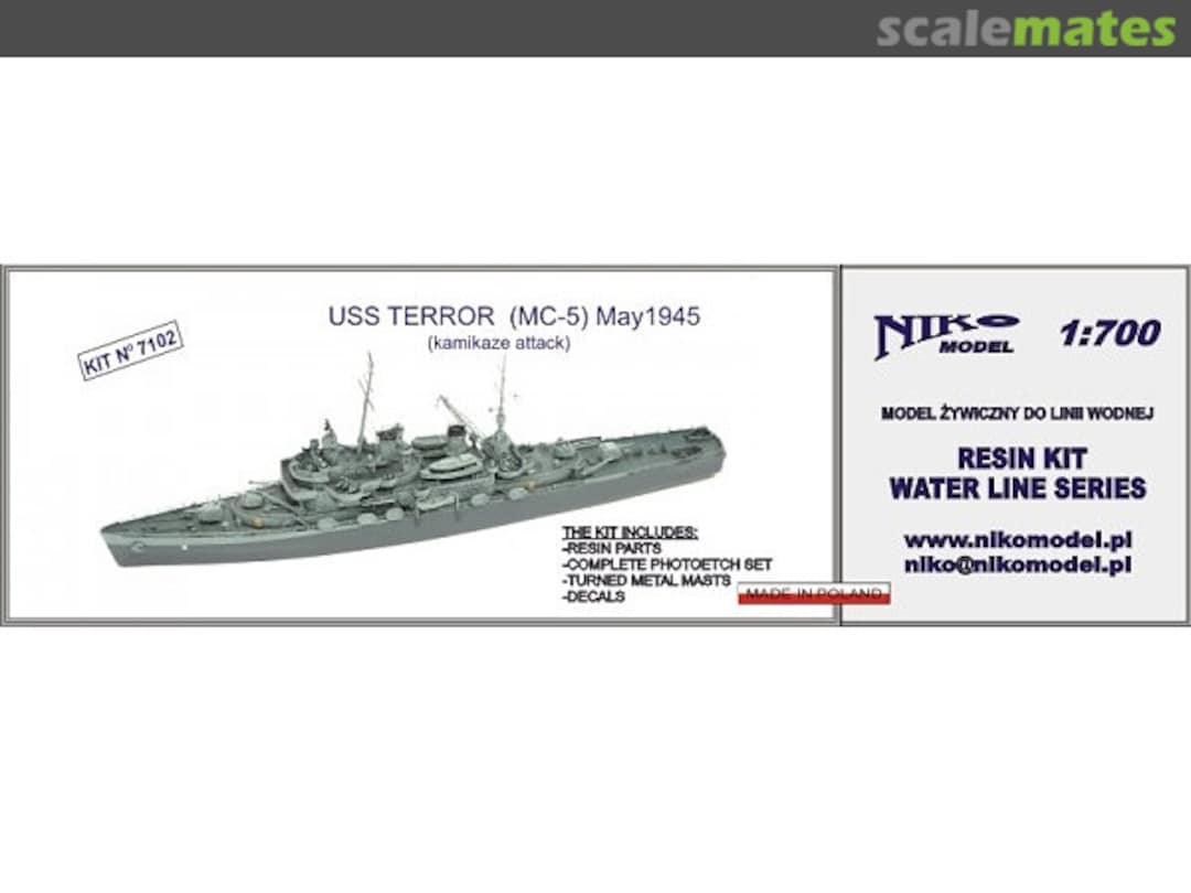 Boxart Waterline : USS Terror MC-5 MAY 1945 7102 Niko Model Boxart Waterline : USS Terror MC-5 MAY 1945 7102 Niko Model