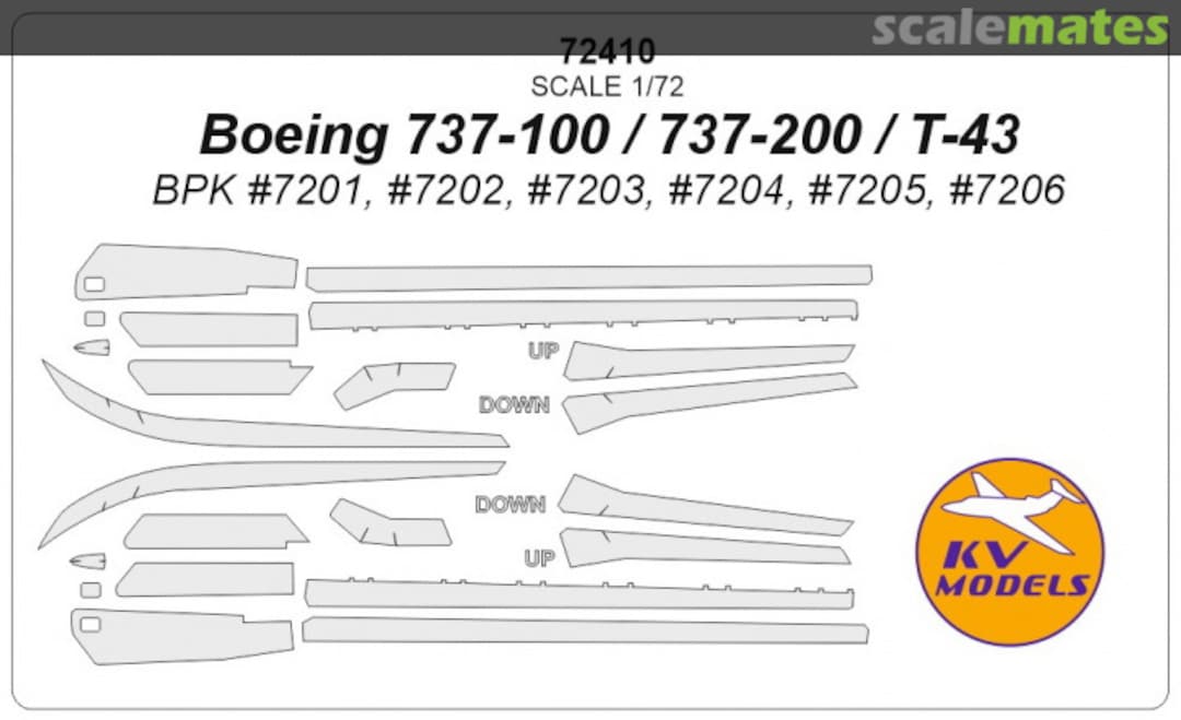 Boxart Boeing 737-100 / 737-200 / T-43 72410 KV Models Boxart Boeing 737-100 / 737-200 / T-43 72410 KV Models