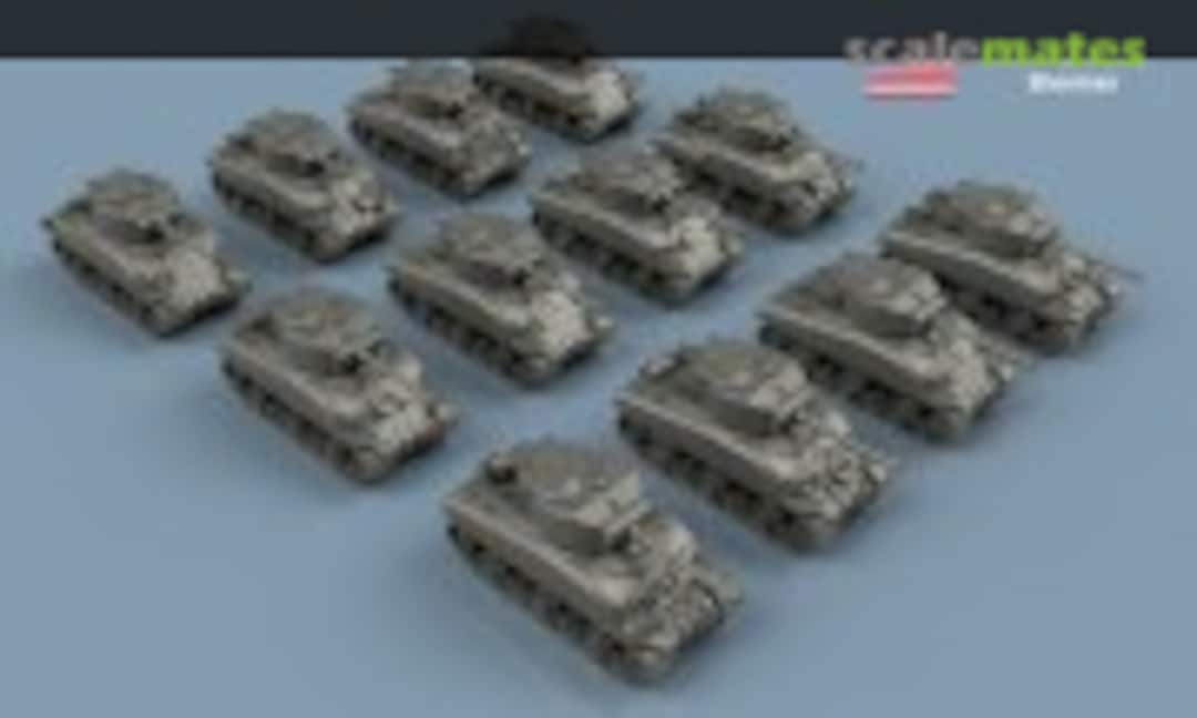 1:100 US Sherman M4A1 (76mm HVSS) x6 - 3D Printed (L'Arsenal 3D100407) 3D100407