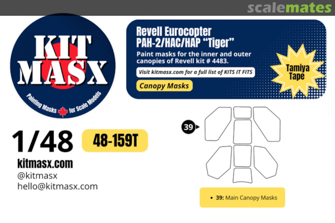Boxart Eurocopter PAH-2/HAC/HAP 'Tiger', canopy masks 48-159T Kit Masx Boxart Eurocopter PAH-2/HAC/HAP 'Tiger', canopy masks 48-159T Kit Masx
