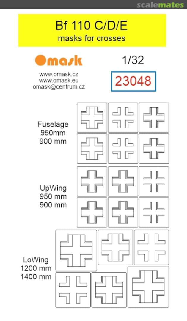 Boxart Messerschmitt Bf-110 C / D / E - Masks for Crosses 23048 Omask Boxart Messerschmitt Bf-110 C / D / E - Masks for Crosses 23048 Omask