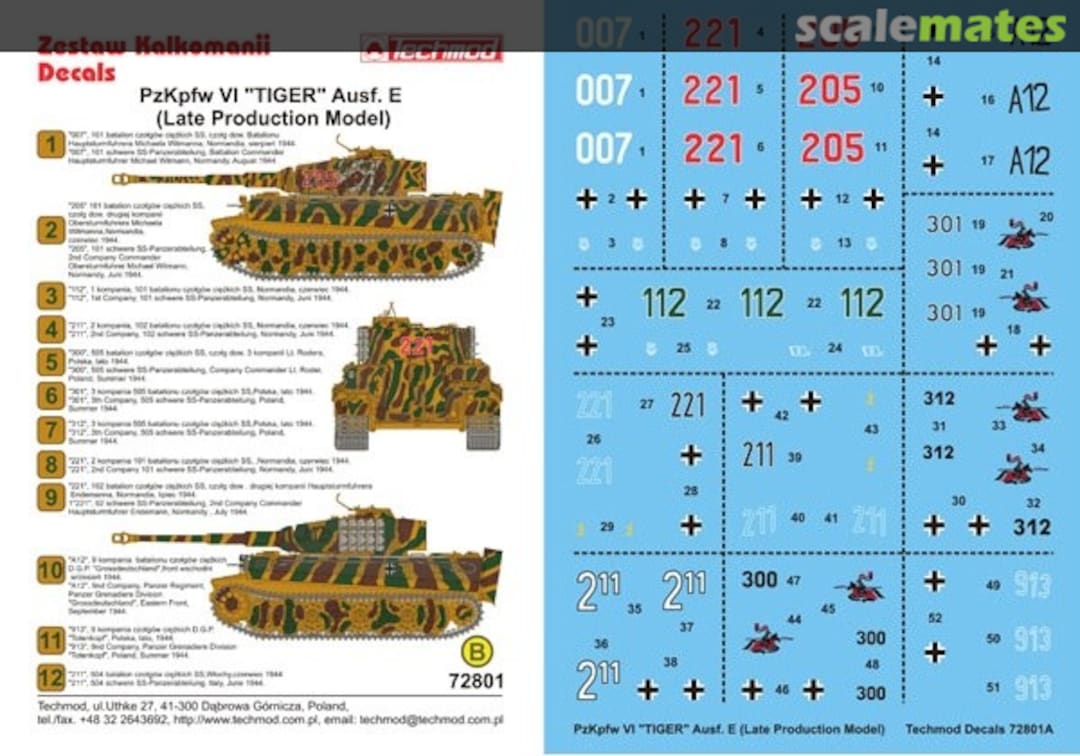 Boxart Pz.Kpfw.VI Tiger Ausf.E (Mid Production Model) 72801 Techmod Boxart Pz.Kpfw.VI Tiger Ausf.E (Mid Production Model) 72801 Techmod