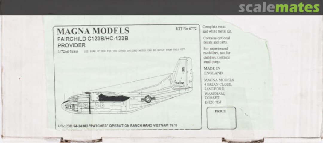 Boxart Fairchild C123B/HC-123B Provider 6772 Magna Models Boxart Fairchild C123B/HC-123B Provider 6772 Magna Models