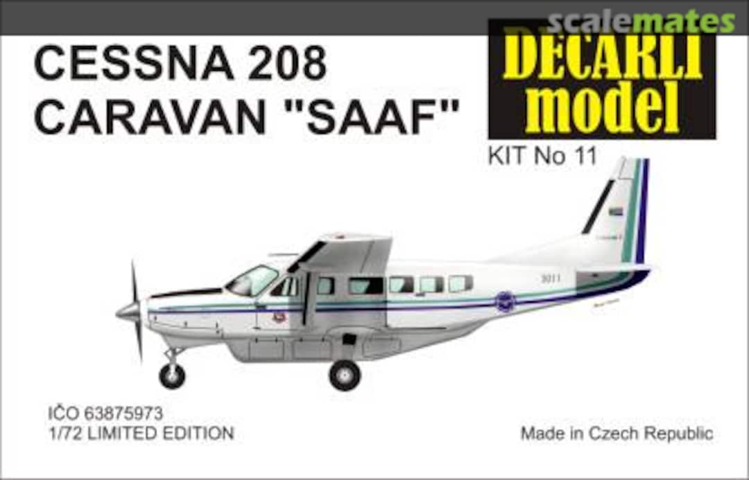 Boxart Cessna 208 Caravan "SAAF" 11 Decarli Model Boxart Cessna 208 Caravan "SAAF" 11 Decarli Model