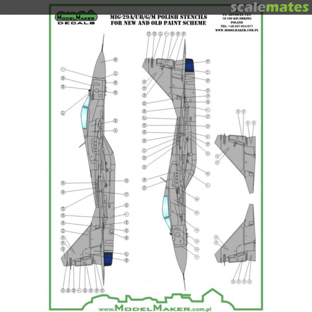 Boxart MiG-29 Polish stencils D72091 ModelMaker Boxart MiG-29 Polish stencils D72091 ModelMaker