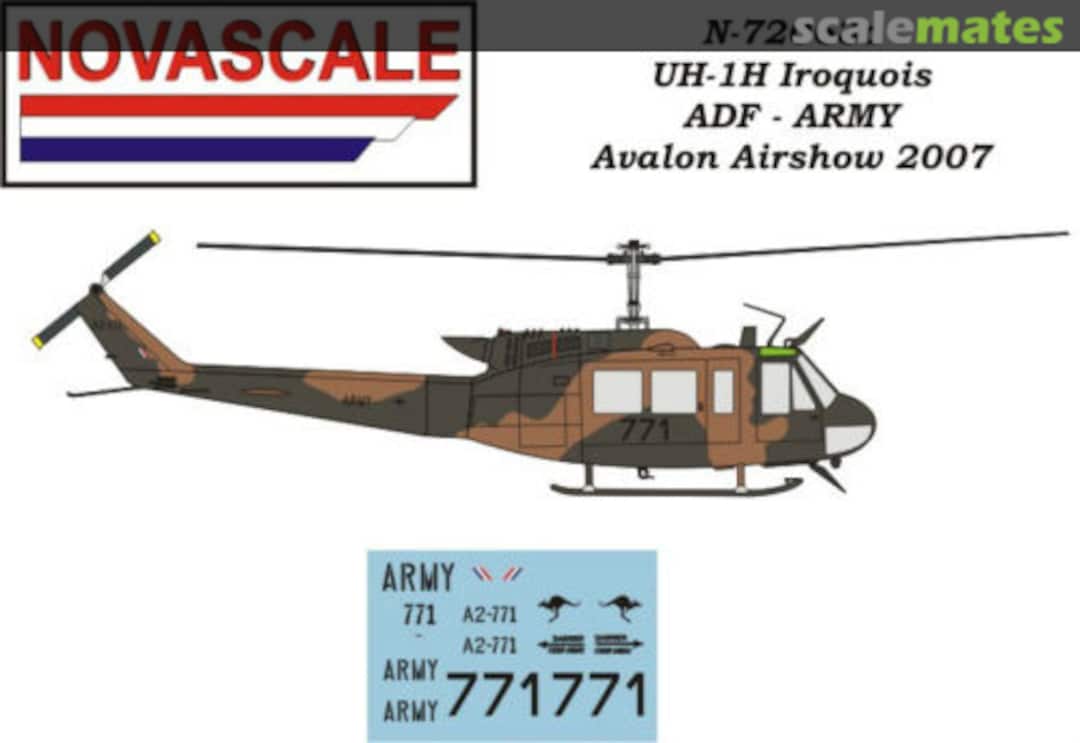 Boxart Bell UH-1H "Huey" Helicopters A.D.F. (Army) N-72063c Novascale Boxart Bell UH-1H "Huey" Helicopters A.D.F. (Army) N-72063c Novascale
