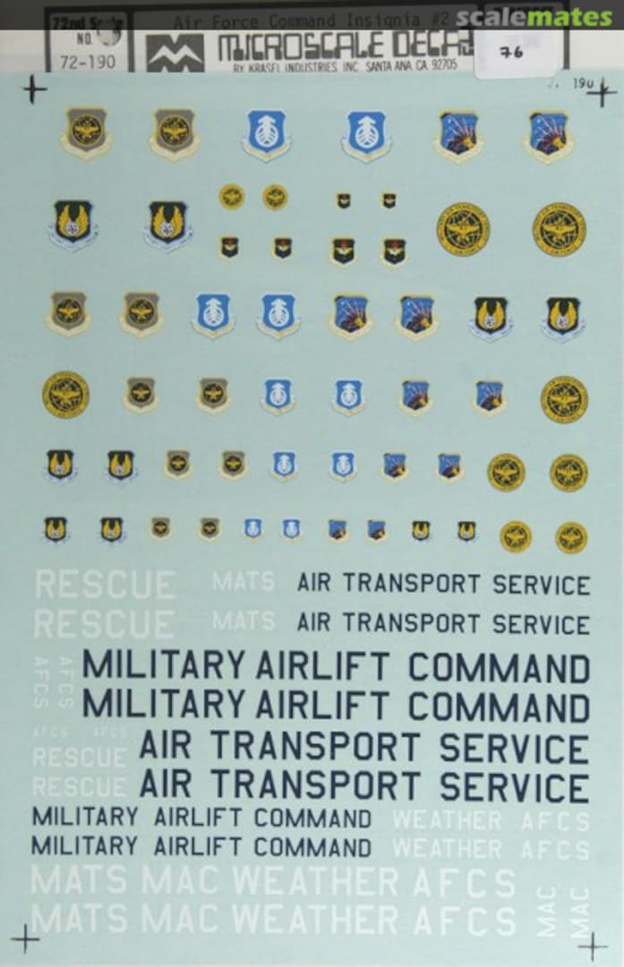 Boxart Air Force Command Insignia #2 72-190 Microscale Boxart Air Force Command Insignia #2 72-190 Microscale