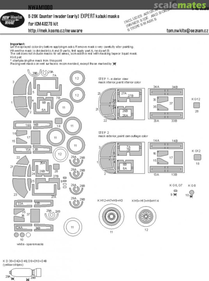 Boxart Douglas B-26K Counter Invader early EXPERT kabuki masks NWAM1000 New Ware Boxart Douglas B-26K Counter Invader early EXPERT kabuki masks NWAM1000 New Ware