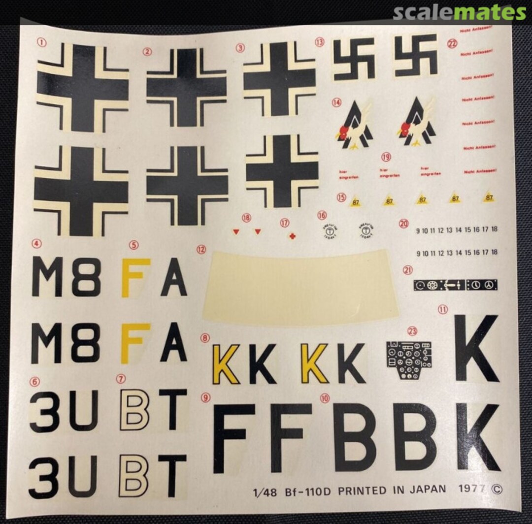 Contents Messerschmitt Bf 110D 5A28 Fujimi Contents Messerschmitt Bf 110D 5A28 Fujimi