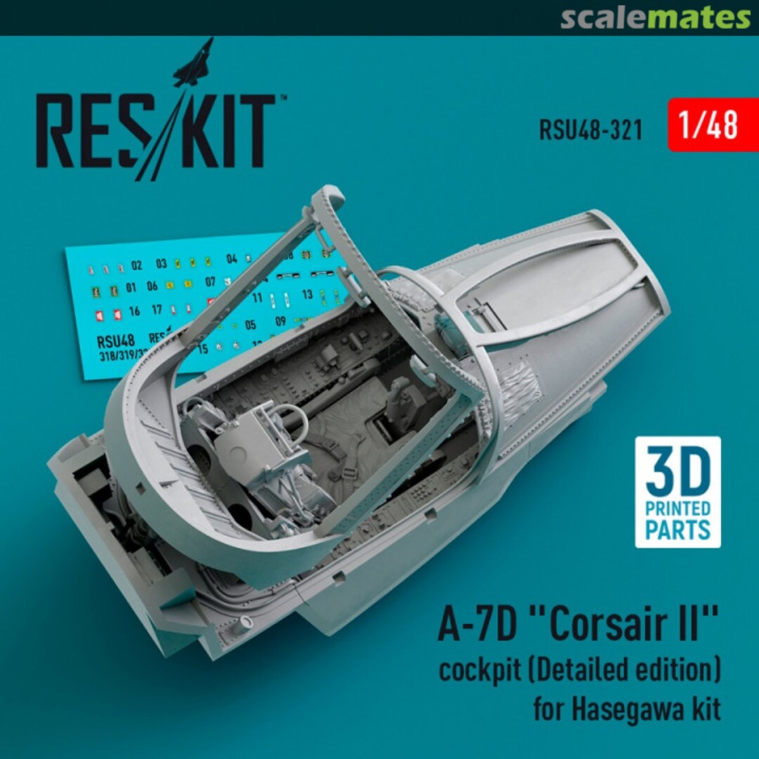 Boxart A-7D Corsair II cockpit (Detailed edition) (3D Printed) RSU48-0321 ResKit