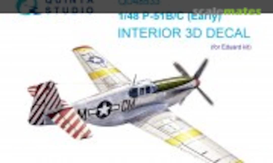 1:48 P-51B/C Mustang (Early) interior 3D decals (Quinta Studio QD48533) QD48533