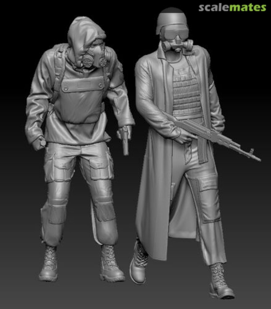 Boxart Stalker Set 1' - Post Apo Fighters Set (2 Figures) 4809 FOCUS MINIATURES