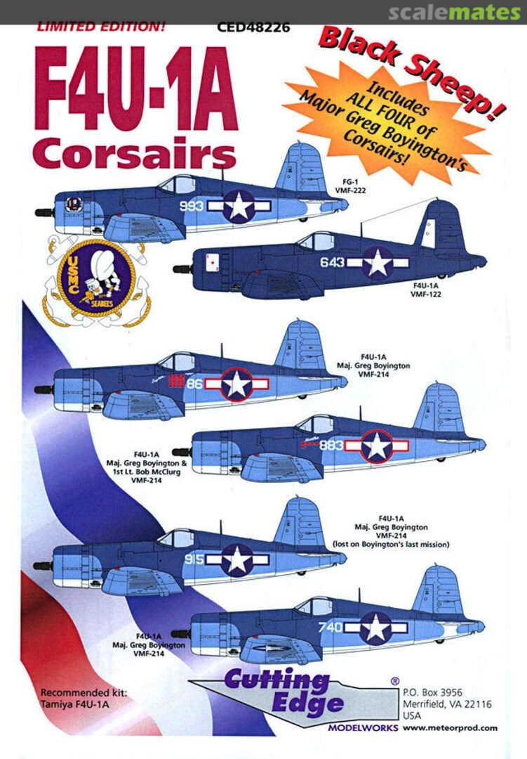 Boxart F4U-1A Corsairs CED48226 Cutting Edge Modelworks