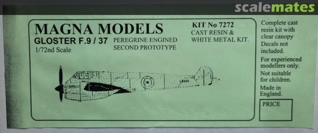 Boxart Gloster F.9/37 7272 Magna Models Boxart Gloster F.9/37 7272 Magna Models