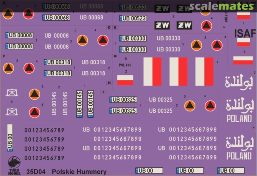 Boxart HMMWV's in Polish Service Decals 35D04 ToRo Model Boxart HMMWV's in Polish Service Decals 35D04 ToRo Model