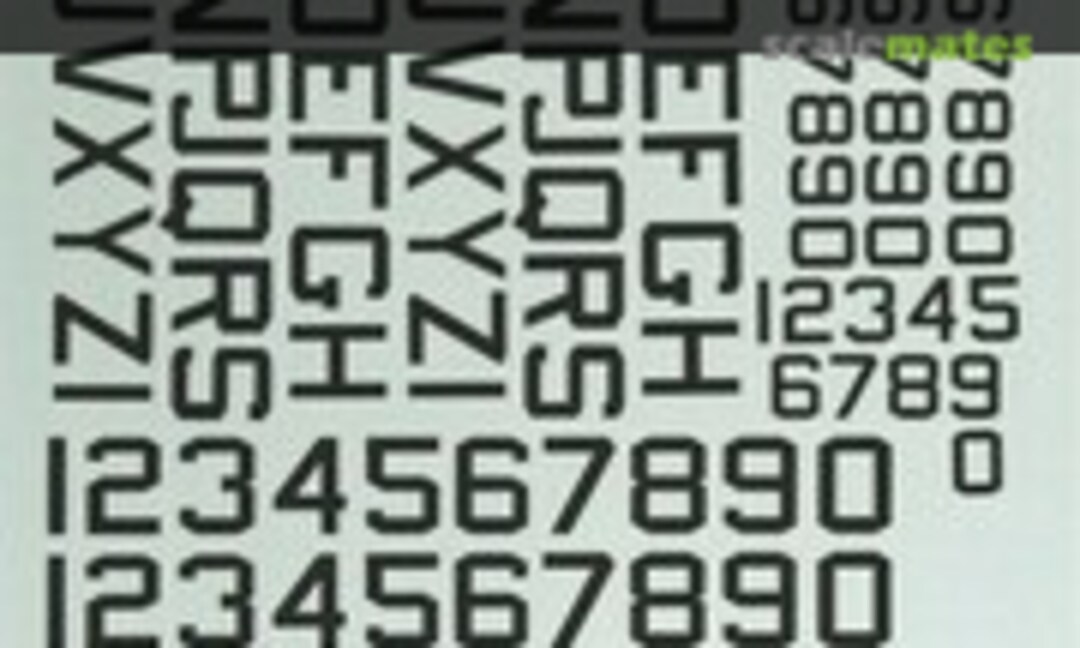 1:72 US ID Numbers & Letters 60° Angle (black) (Microscale 72-213) 72-213