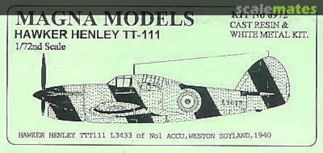 Boxart Hawker Henley TT-111 6972 Magna Models Boxart Hawker Henley TT-111 6972 Magna Models