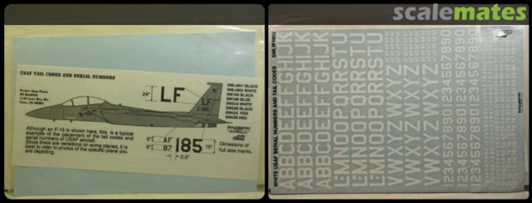 Boxart USAF Tail Codes & Serials (White) SMLW4802 Scale-Master