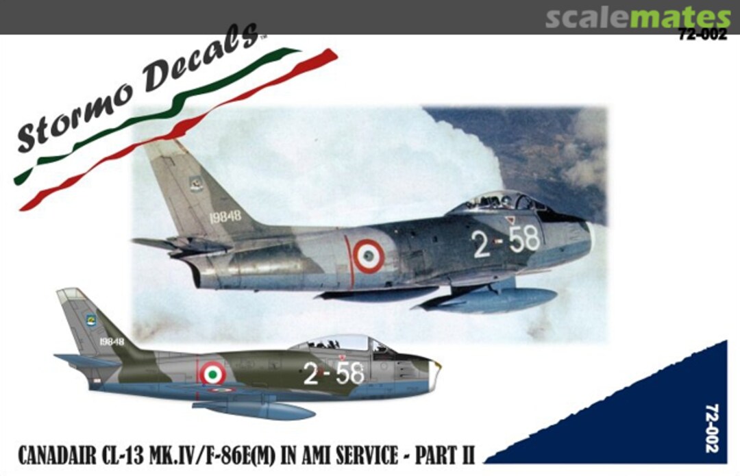 Boxart CANADAIR CL-13 Mk.IV/F-86E(M) in Italian Service - Part II 72-002 Stormo! Boxart CANADAIR CL-13 Mk.IV/F-86E(M) in Italian Service - Part II 72-002 Stormo!