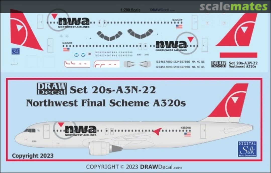 Boxart Northwest Final Scheme A320s 20-A3N-22 Draw Decal Boxart Northwest Final Scheme A320s 20-A3N-22 Draw Decal