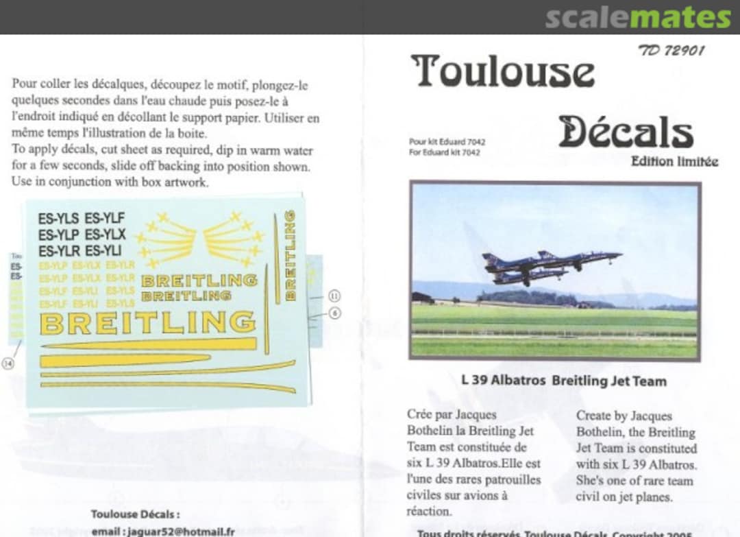 Boxart L-39 Albatros Breitling Jet Team TD72901 Toulouse Decals Boxart L-39 Albatros Breitling Jet Team TD72901 Toulouse Decals