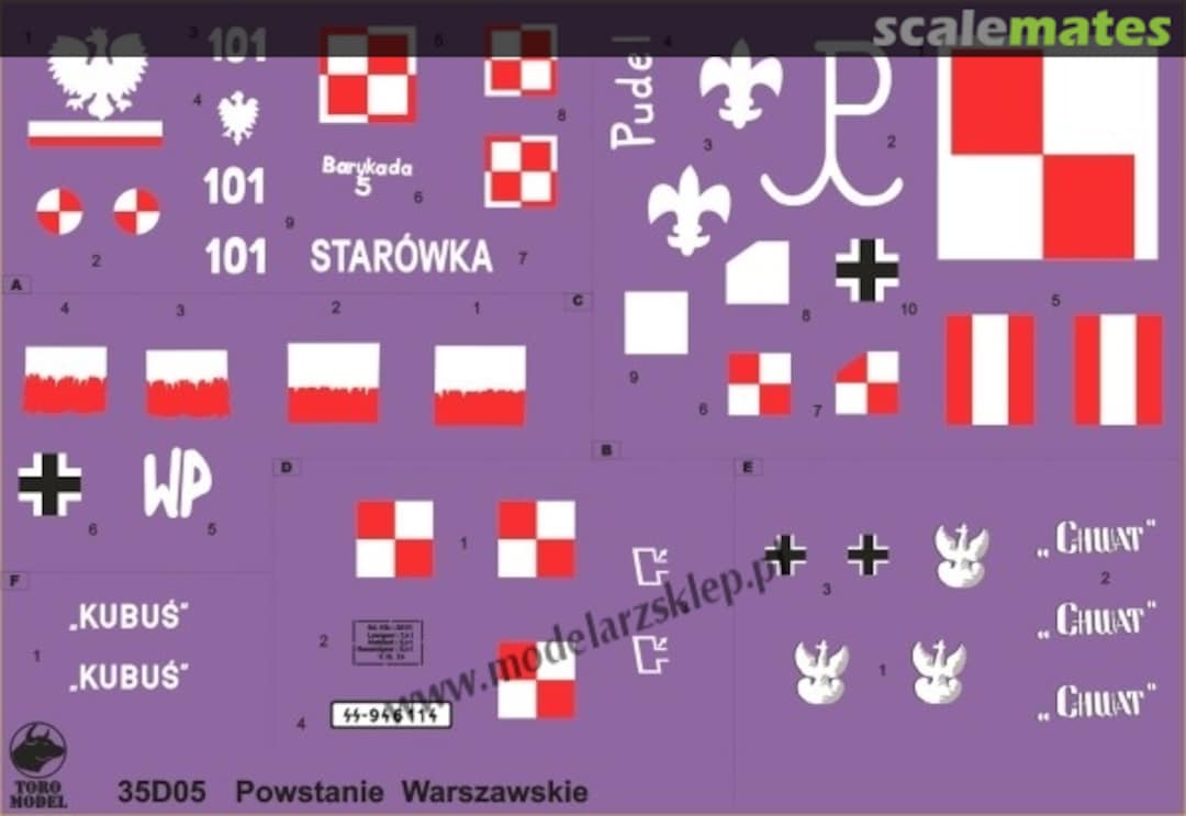 Boxart Warsaw Uprising 1944 Insurgent AFV Decals 35D05 ToRo Model Boxart Warsaw Uprising 1944 Insurgent AFV Decals 35D05 ToRo Model