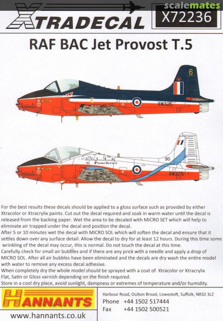 Boxart RAF BAC Jet Provost T.5 X72236 Xtradecal Boxart RAF BAC Jet Provost T.5 X72236 Xtradecal
