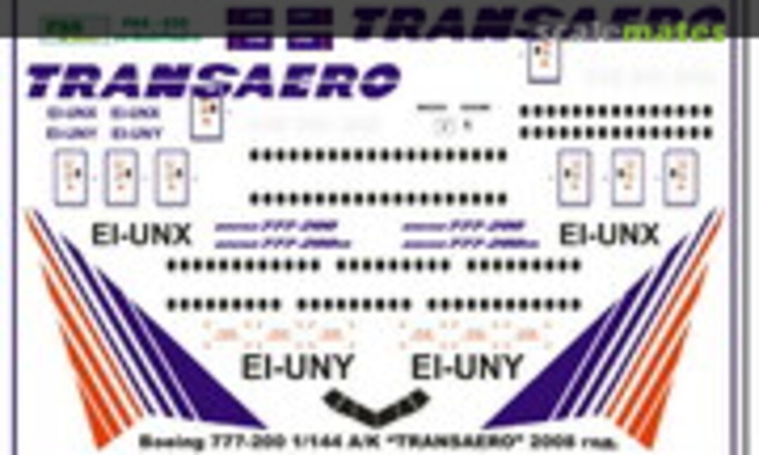 1:144 TransAero EI-UNI/UNX 2008?. (Pas Decals PAS-035) PAS-035