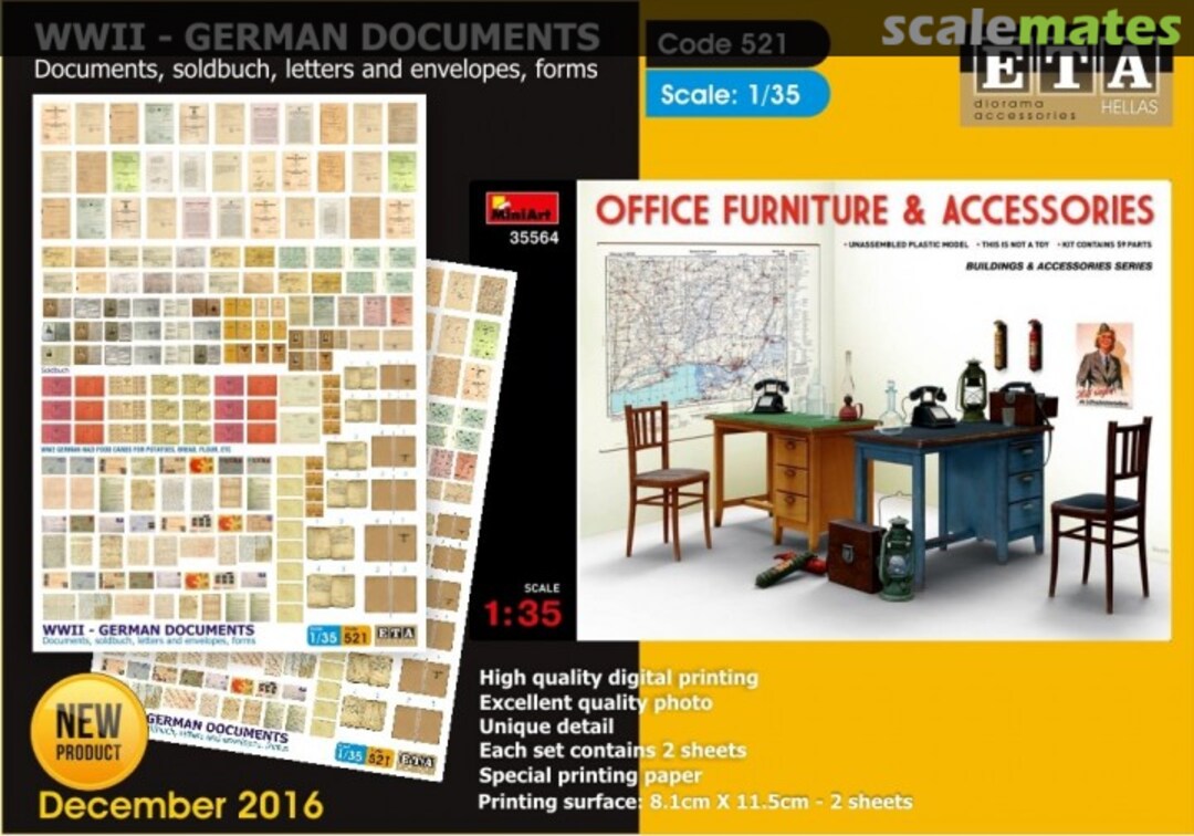 Boxart WWII- German Documents, soldbuch, letters & envelopes 521 ETA Diorama Accessories Boxart WWII- German Documents, soldbuch, letters & envelopes 521 ETA Diorama Accessories