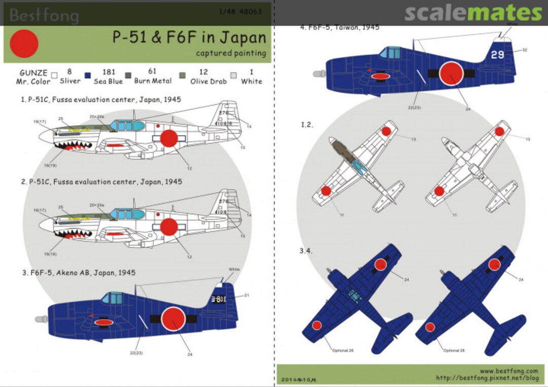 Boxart P-51 & F6F in Japan 48063 Bestfong