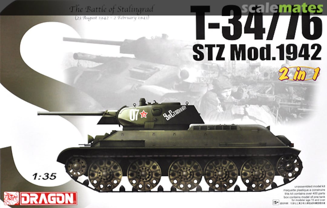 Boxart T-34/76 Model 1942 (2 in 1) 6453 Dragon Boxart T-34/76 Model 1942 (2 in 1) 6453 Dragon