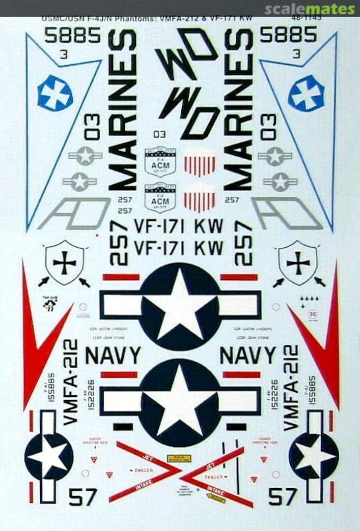 Boxart USMC/USN F-4J/N Phantoms 48-1143 Microscale Boxart USMC/USN F-4J/N Phantoms 48-1143 Microscale