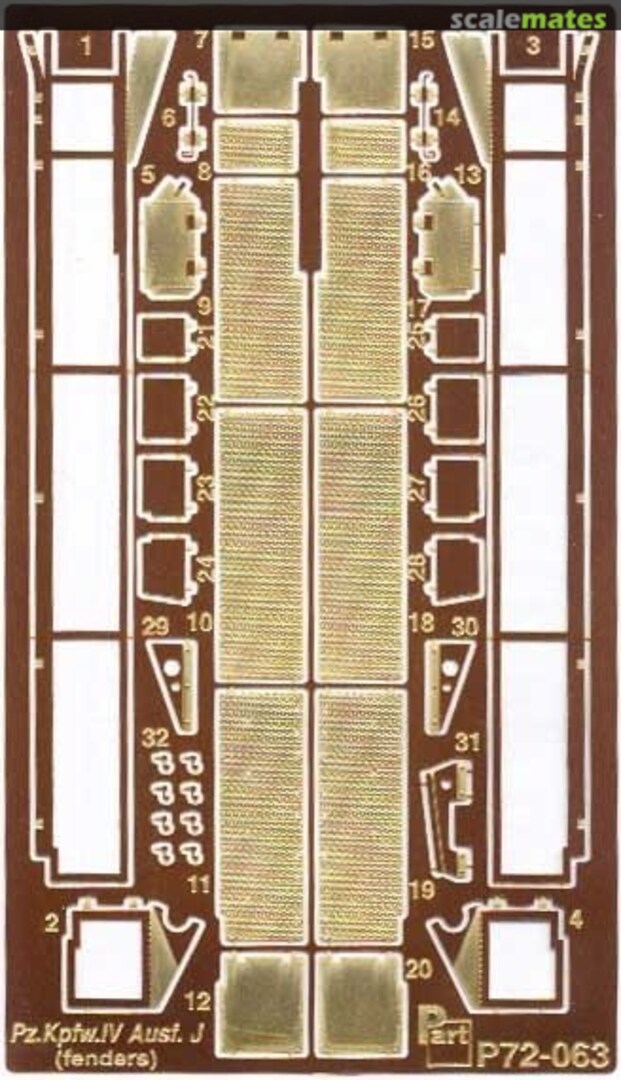 Boxart Pz.Kpfw.IV Ausf.J fenders P72-063 Part Boxart Pz.Kpfw.IV Ausf.J fenders P72-063 Part