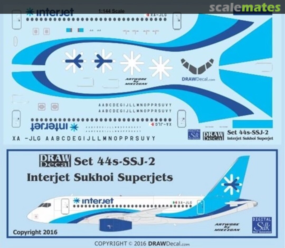 Boxart Interjet Sukhoi Superjets 44-SSJ-2 Draw Decal Boxart Interjet Sukhoi Superjets 44-SSJ-2 Draw Decal