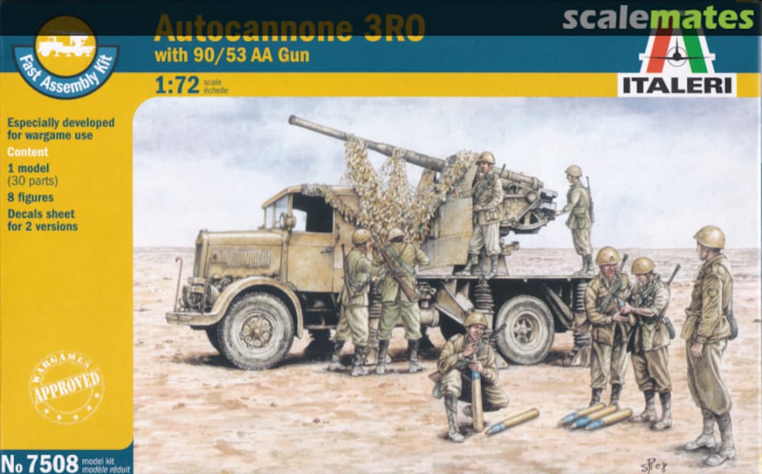 Boxart Autocannone 3RO with 90/53 AA Gun 7508 Italeri Boxart Autocannone 3RO with 90/53 AA Gun 7508 Italeri
