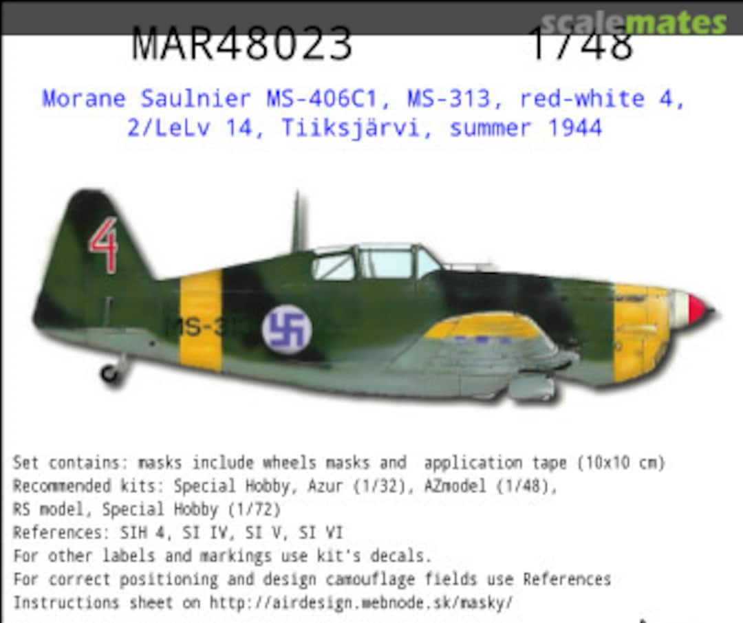 Boxart Morane Saulnier MS-406C1, MS-313, red-white 4 MAR48023 AIRDESIGN.SK Boxart Morane Saulnier MS-406C1, MS-313, red-white 4 MAR48023 AIRDESIGN.SK