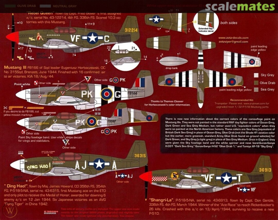 Boxart Decals - P-51B Mustangs in the ETO 32073 Zotz Decals Boxart Decals - P-51B Mustangs in the ETO 32073 Zotz Decals